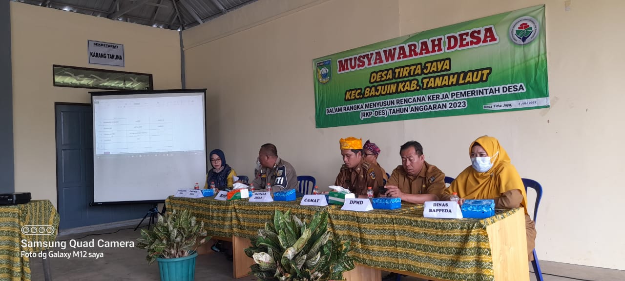Musyawarah Desa Penyusunan RKP Tahun 2023 Desa Tirta Jaya Kecamatan Bajuin